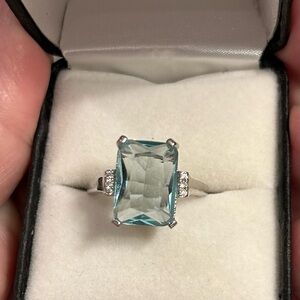 Elegant Silver and Blue Gemstone Ring